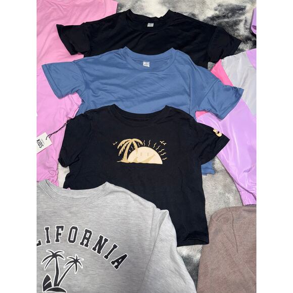 8 Piece Bundle Lot Girls Crop Top Hoodie Sweatshirt - Picture 4 of 8